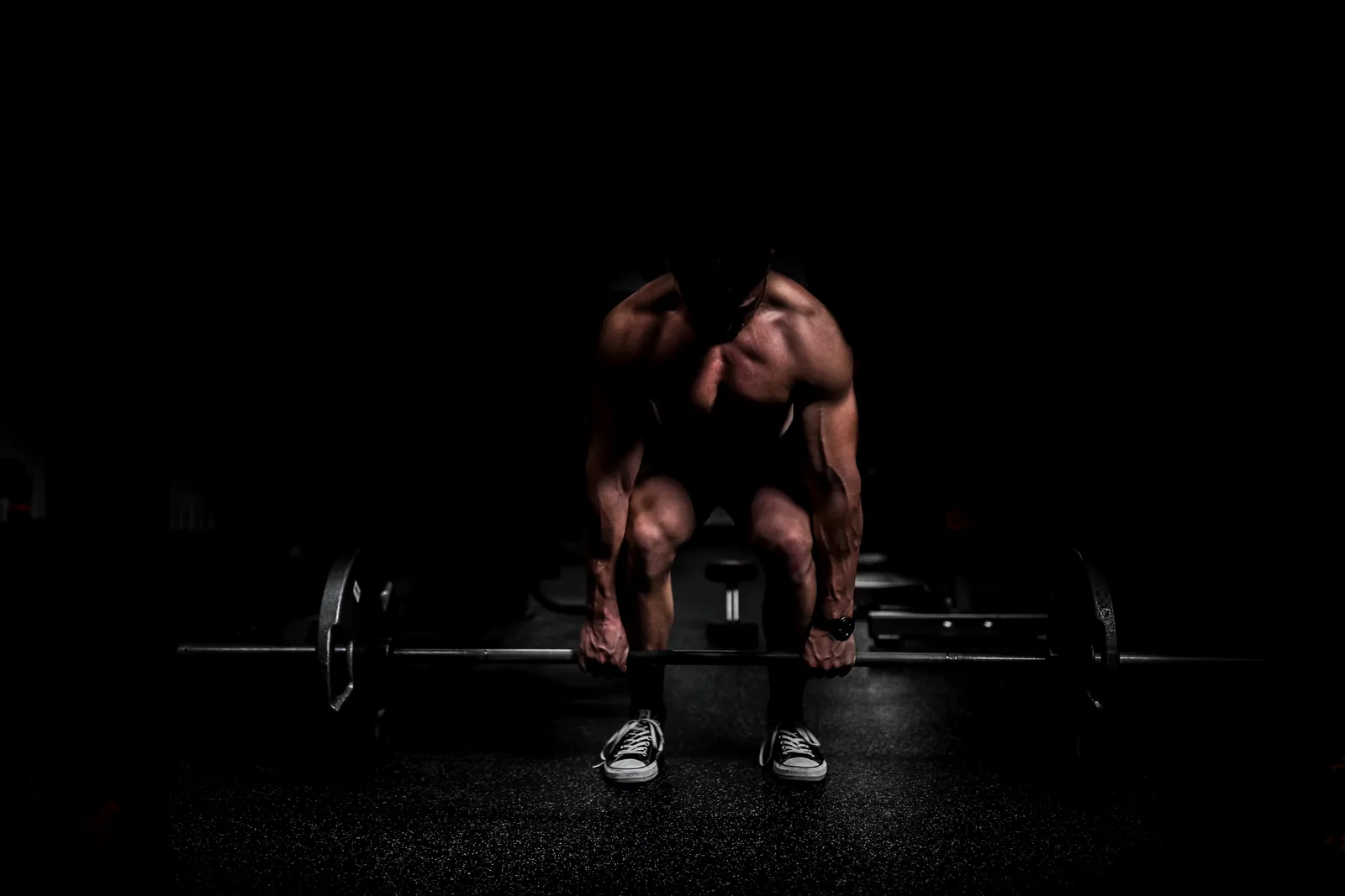 Lifter preparing a barbell